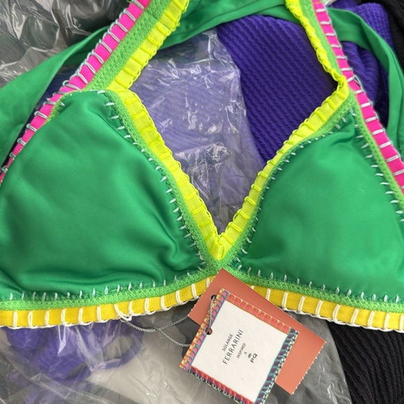 57. PQ Swim X Solange Ferrarini Crochet Trim Triangle Bikini Top - Picture 2 of 2